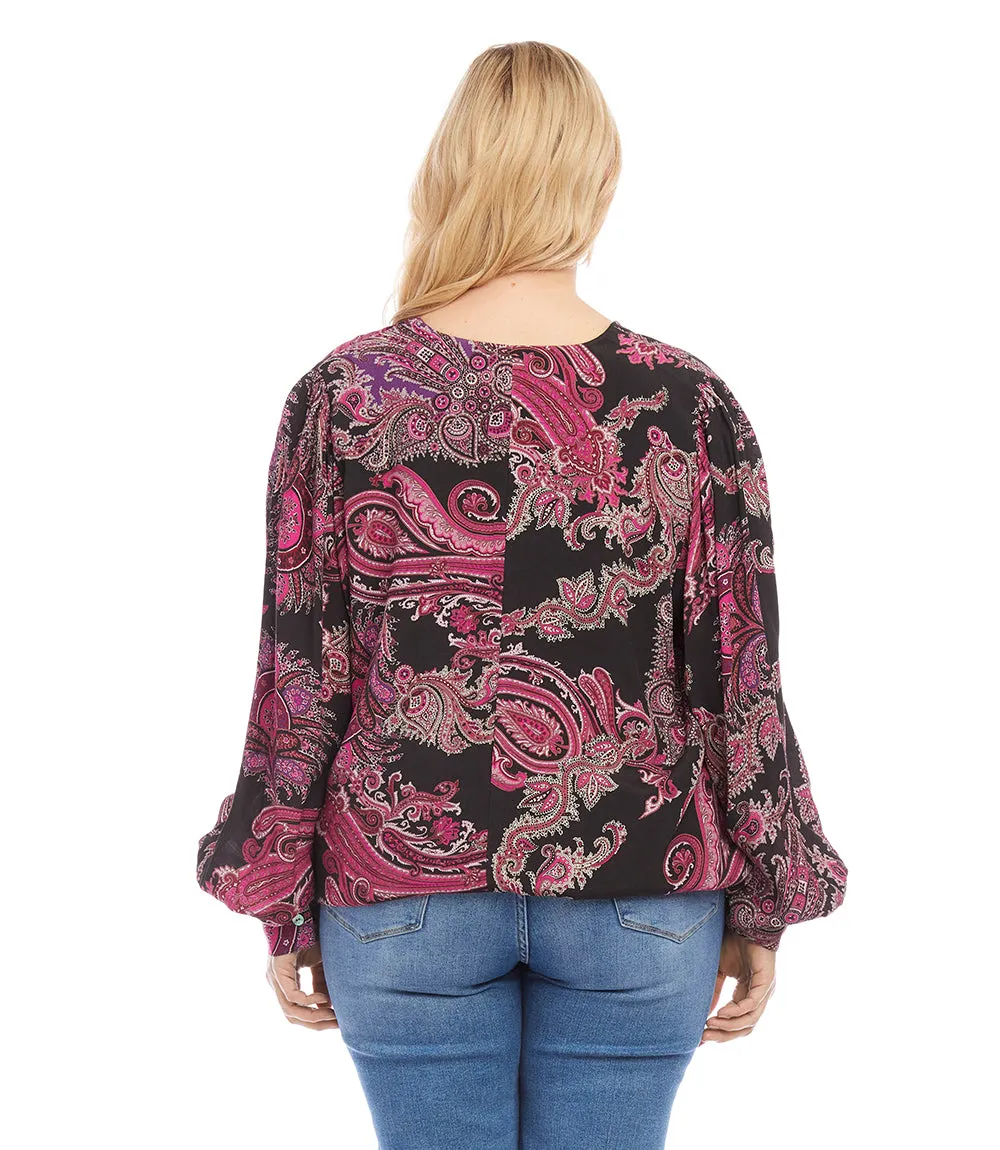 Plus Size V-Neck Blouse