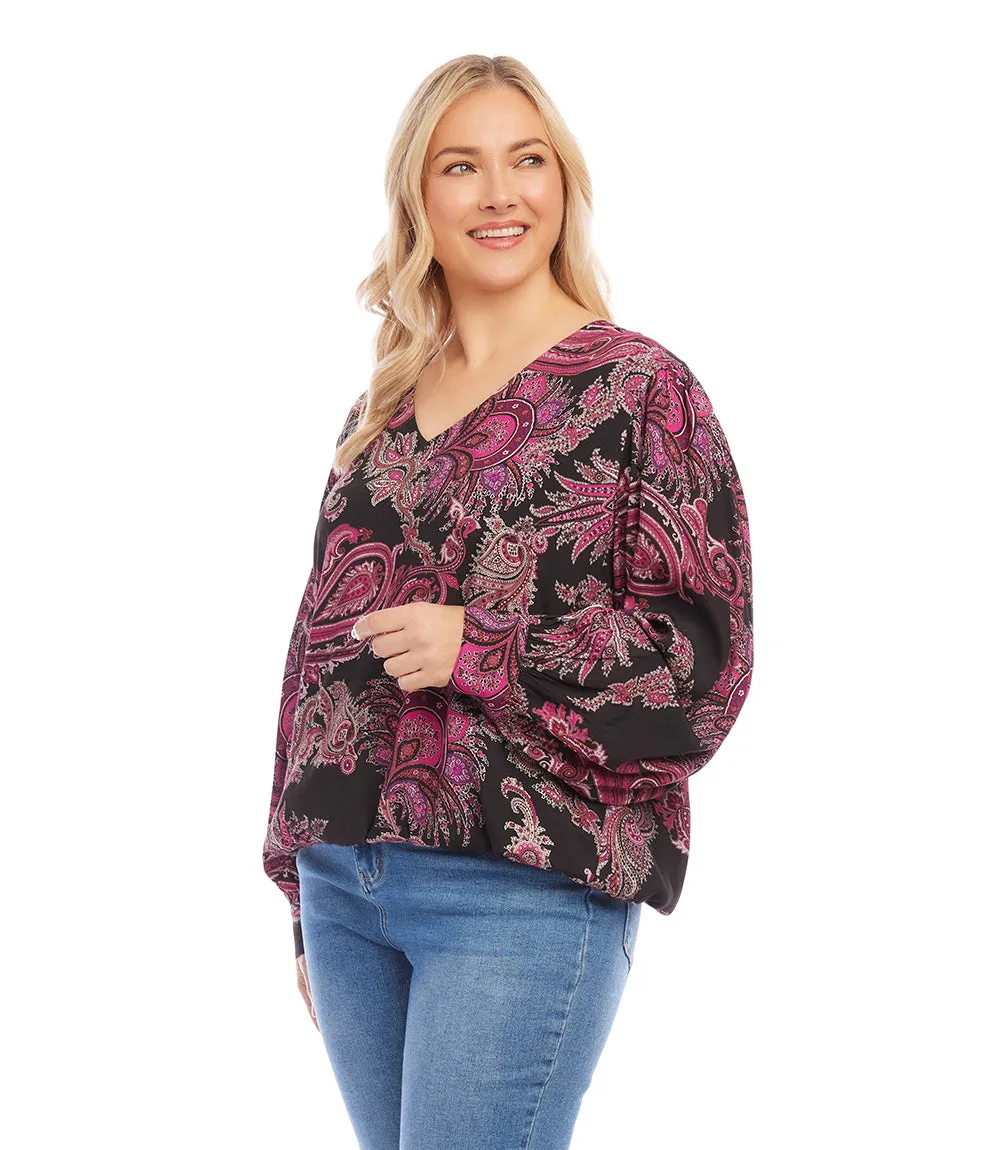 Plus Size V-Neck Blouse