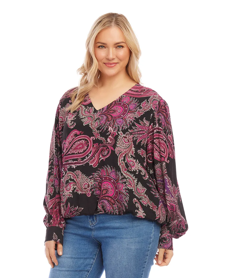 Plus Size V-Neck Blouse