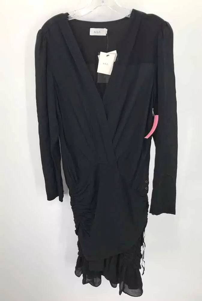 Pre-Owned ALC Black Size 8 Midi Long Sleeve Dress