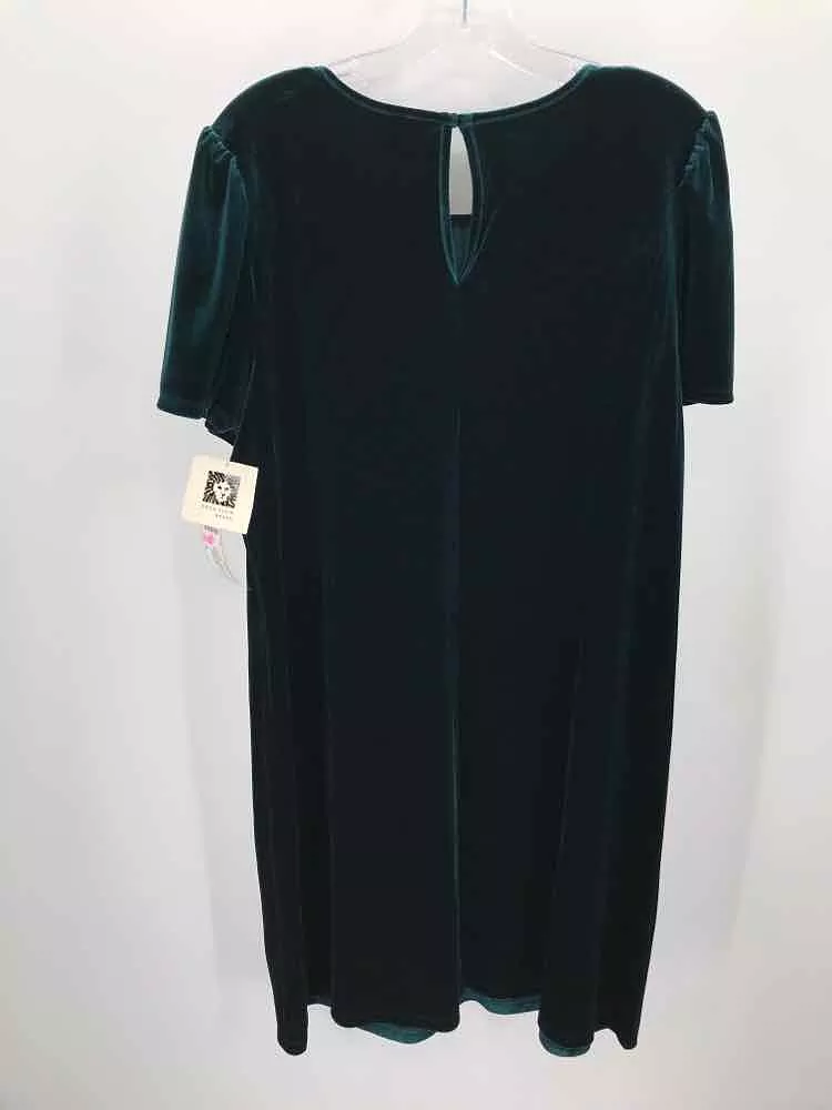 Pre-Owned Anne Klein Green Size 14 Knee Length Short Sleeve Dress