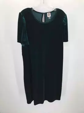 Pre-Owned Anne Klein Green Size 14 Knee Length Short Sleeve Dress