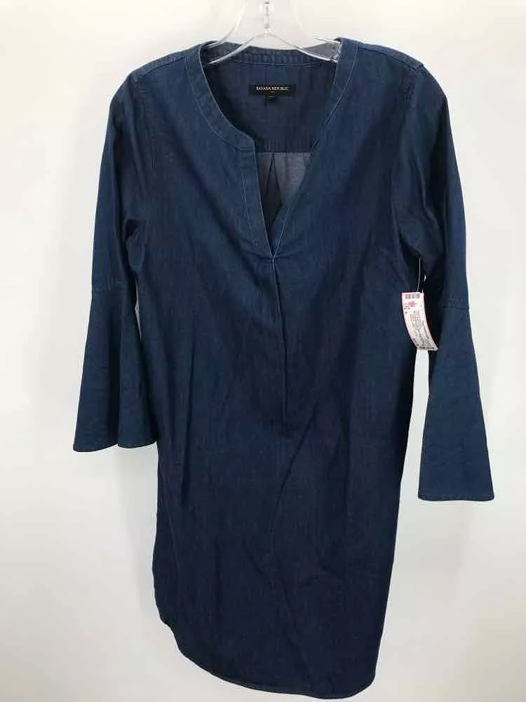 Pre-Owned Banana Republic Blue Size 6 Knee Length Long Sleeve Dress