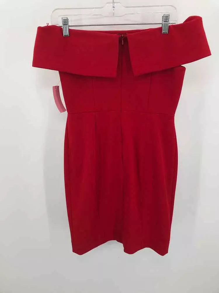 Pre-Owned Calvin Klein Red Size 4P Off Shoulder Short Short Sleeve Dress