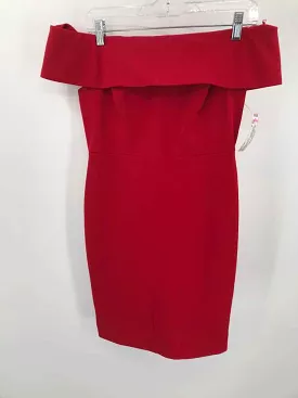 Pre-Owned Calvin Klein Red Size 4P Off Shoulder Short Short Sleeve Dress