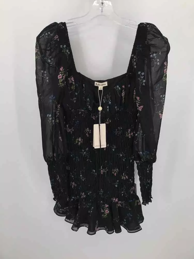 Pre-Owned For Love & Lemons Black Size Small Short Long Sleeve Dress