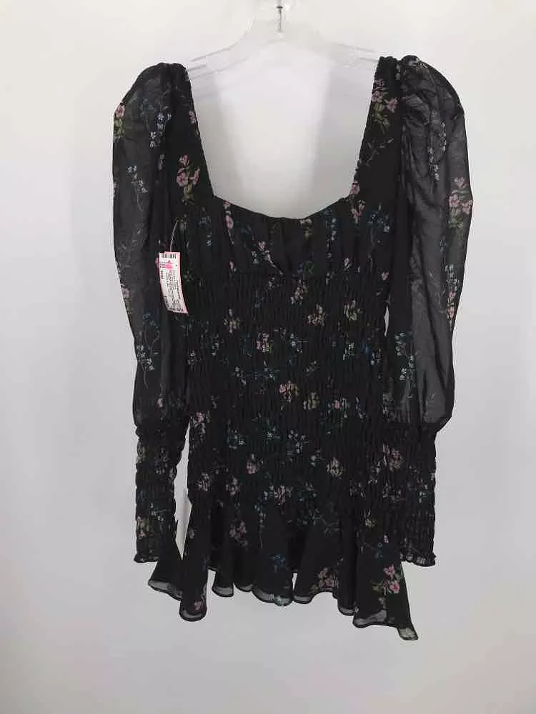 Pre-Owned For Love & Lemons Black Size Small Short Long Sleeve Dress