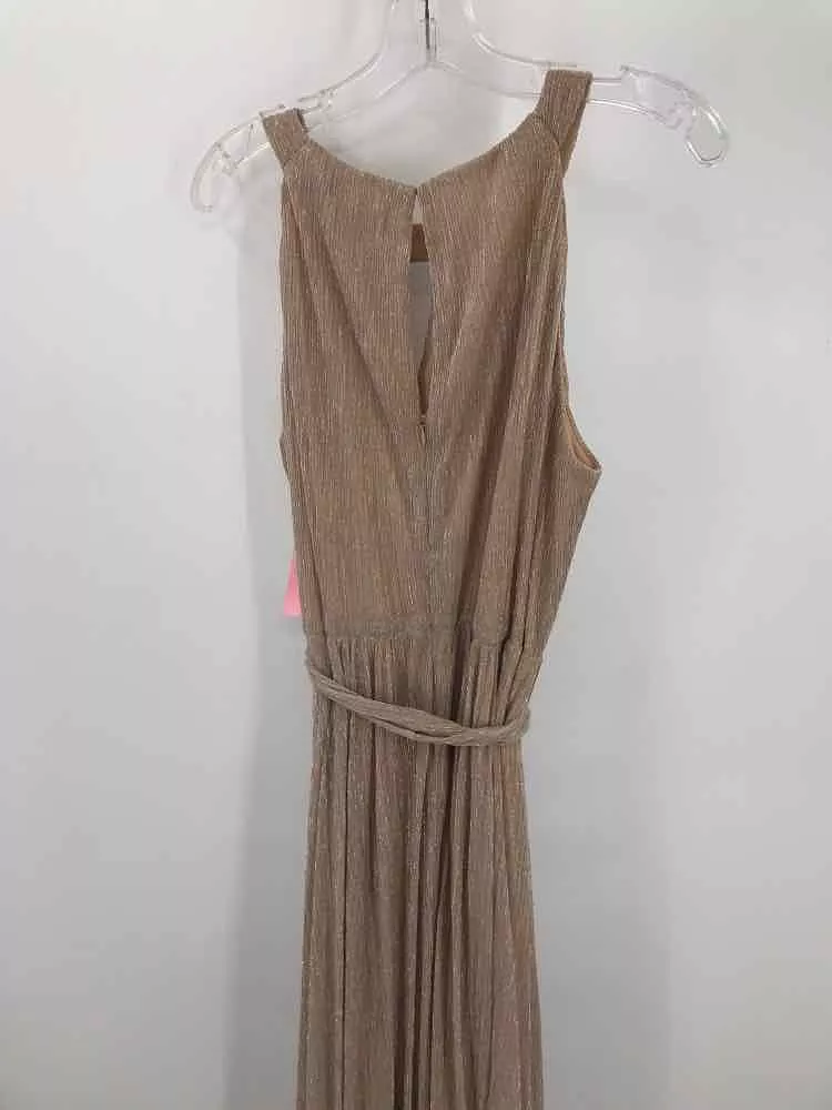 Pre-Owned Ignite Evenings Gold Size 16 Hi-Low Sleeveless Dress