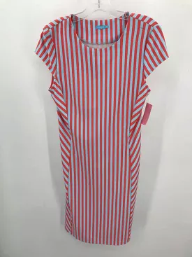 Pre-Owned J Mclaughlin Blue Size Medium Stripe Midi Short Sleeve Dress