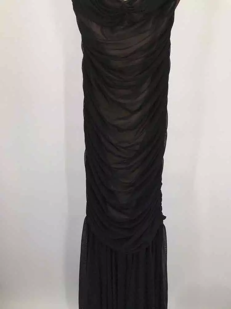 Pre-Owned Norma Kamali Black Size Large Maxi Short Sleeve Dress