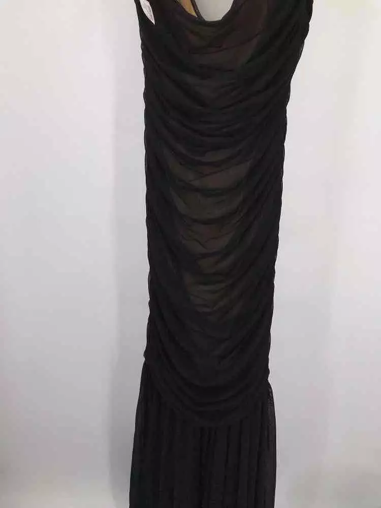 Pre-Owned Norma Kamali Black Size Large Maxi Short Sleeve Dress