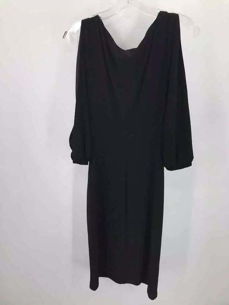 Pre-Owned Ralph Lauren Black Size 6 Ruched Midi Long Sleeve Dress