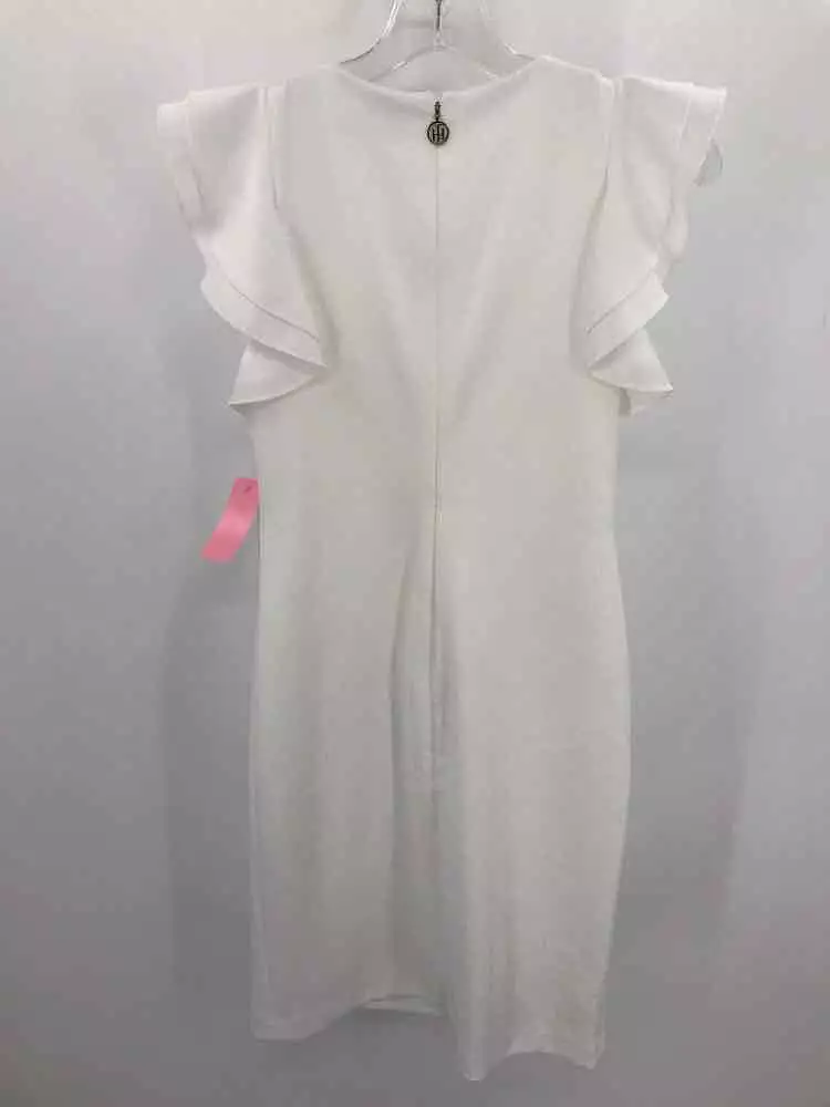 Pre-Owned Tommy Hilfiger White Size 6P Knee Length Short Sleeve Dress