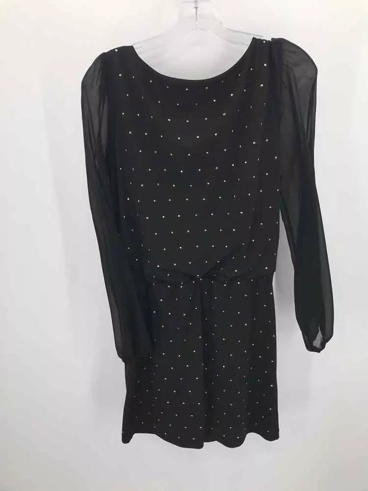 Pre-Owned WHBM Black Size 4 Knee Length Long Sleeve Dress