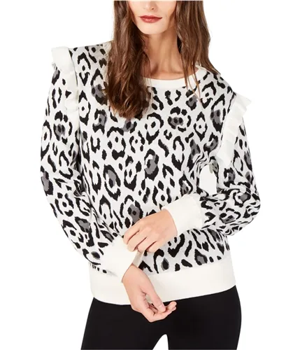 Rachel Zoe Womens Ruffle-Shoulder Pullover Sweater