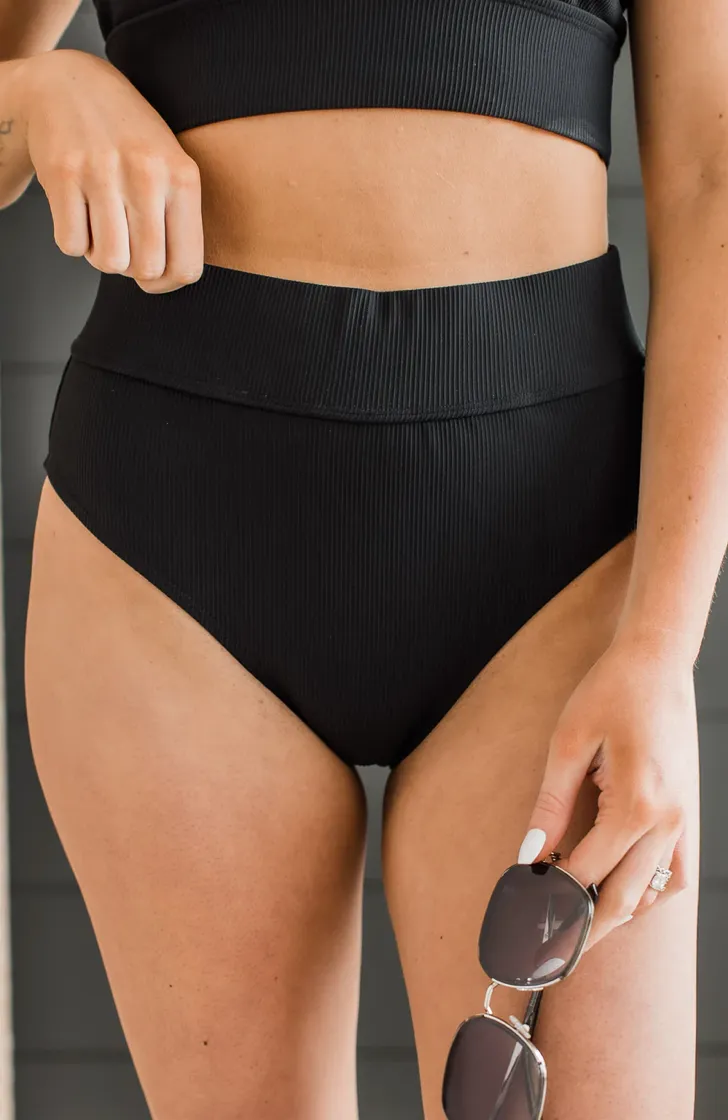 Ray Of Sunshine Black Swim Bottoms