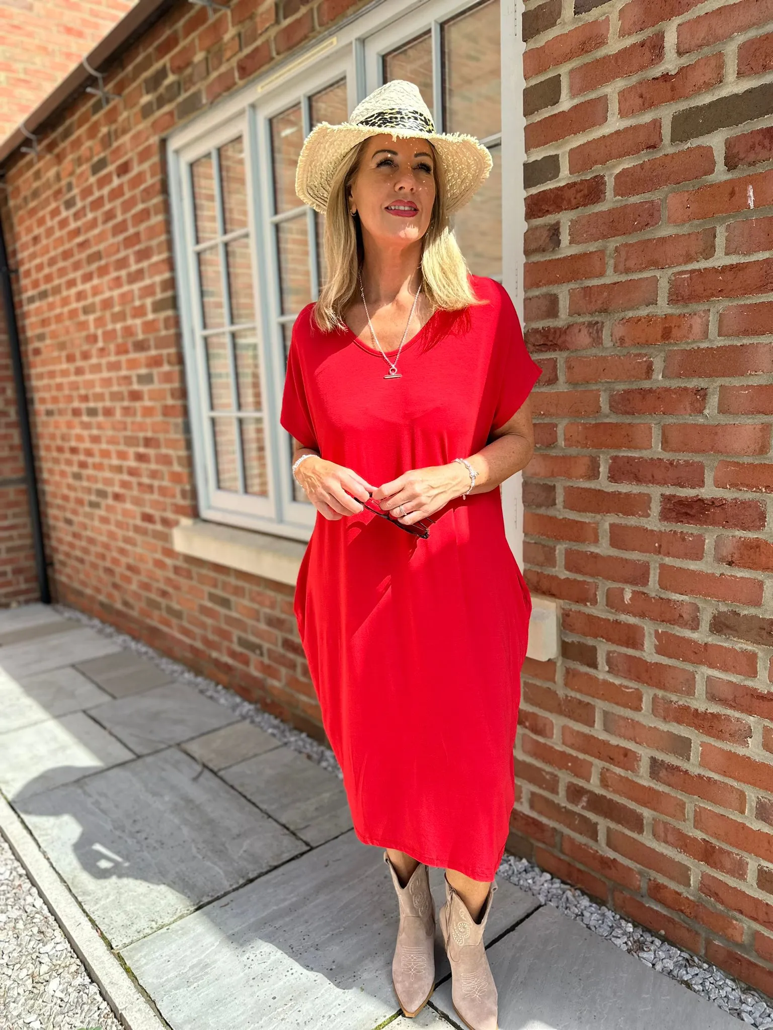 Red Tilletts T-Shirt Dress Tammy