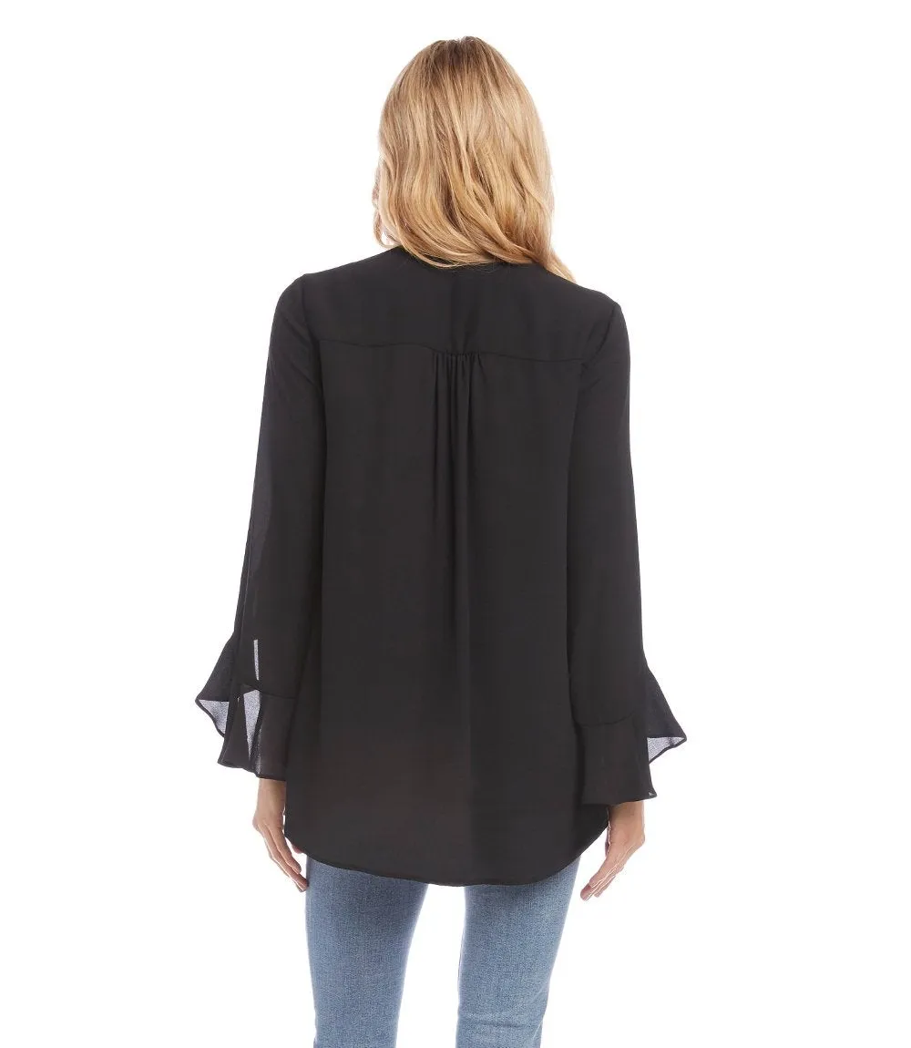 Ruffle Sleeve Crossover Top