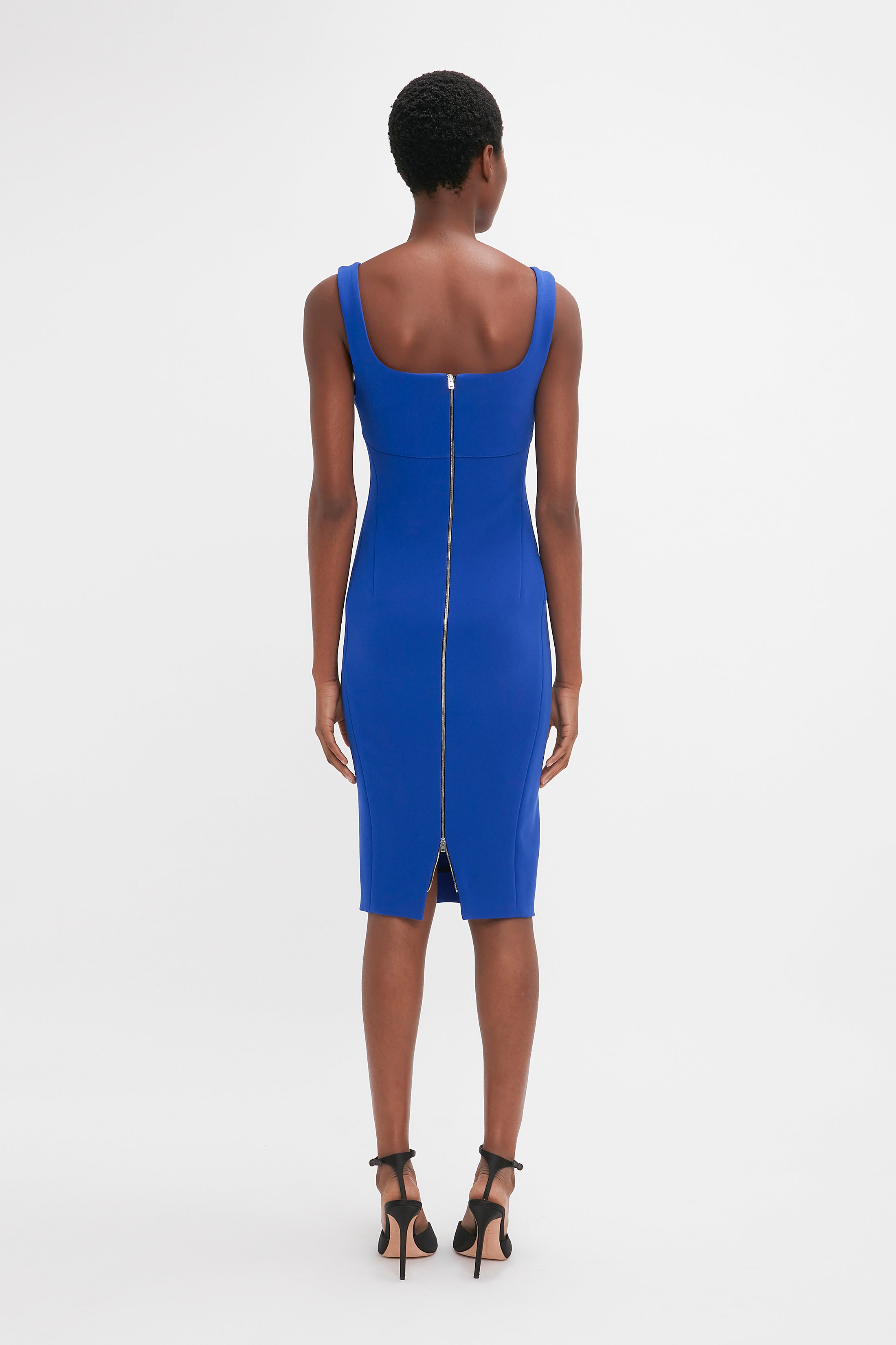 Sleeveless Fitted T-Shirt Dress In Palace Blue