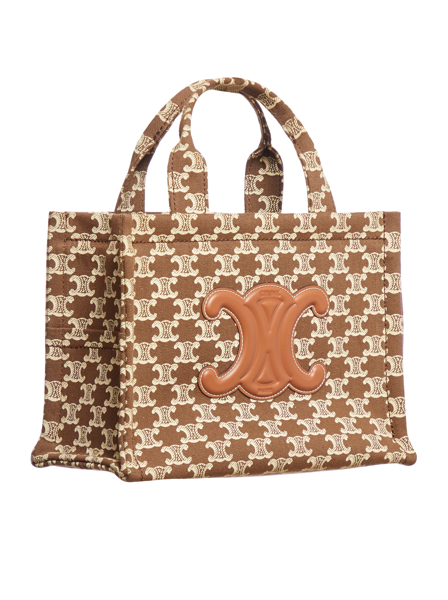 SMALL CABAS THAIS BAG IN BROWN TRIOMPHE FABRIC