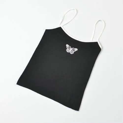 Solid Color Butterfly Camisole Knit Sling Sweater