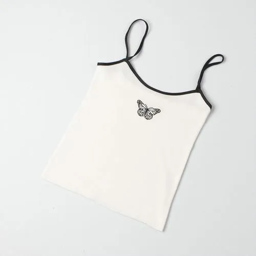 Solid Color Butterfly Camisole Knit Sling Sweater