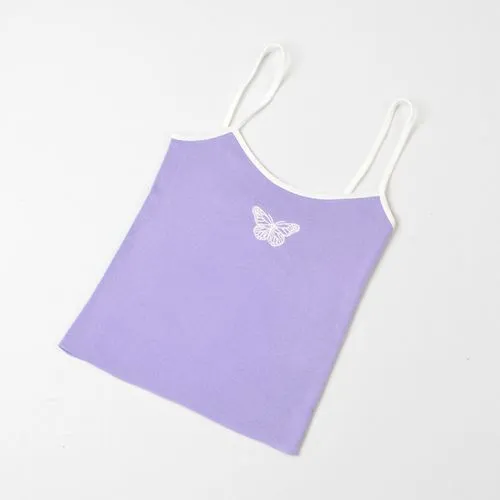 Solid Color Butterfly Camisole Knit Sling Sweater