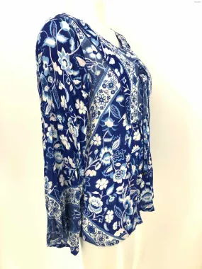 SPELL Blue White Floral Boho Size SMALL (S) Top