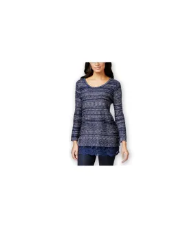 Style & Co. Womens Lace-Hem Marled Pullover Sweater, TW1