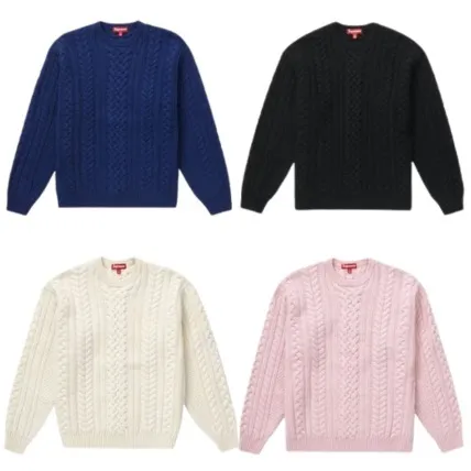 Supreme  |Unisex Street Style Plain Logo Skater Style Sweaters