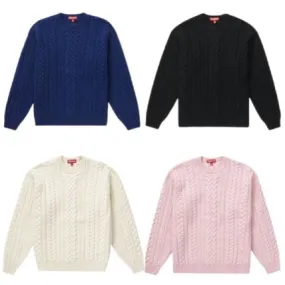 Supreme  |Unisex Street Style Plain Logo Skater Style Sweaters