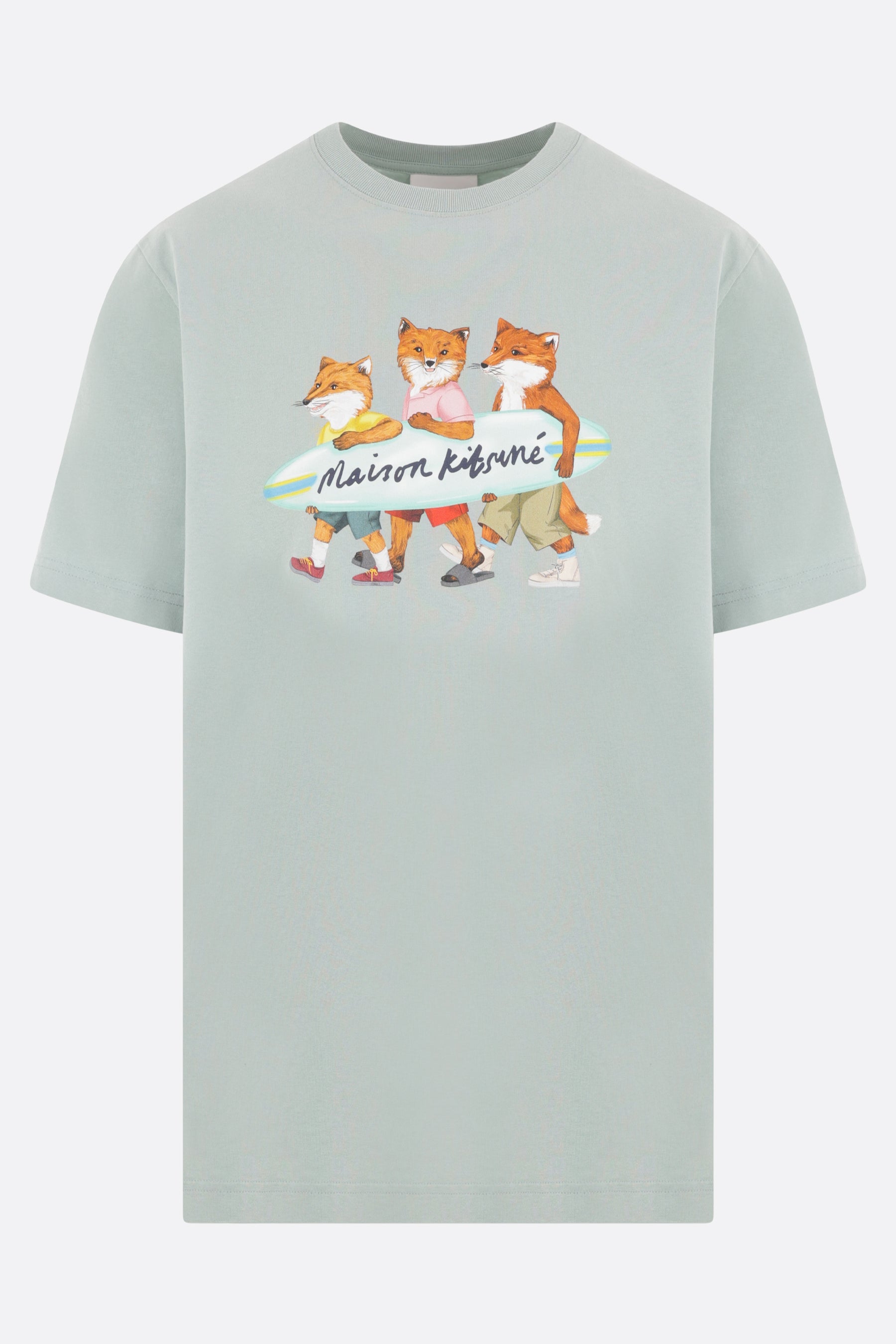 Surfing Foxes logo printed cotton t-shirt