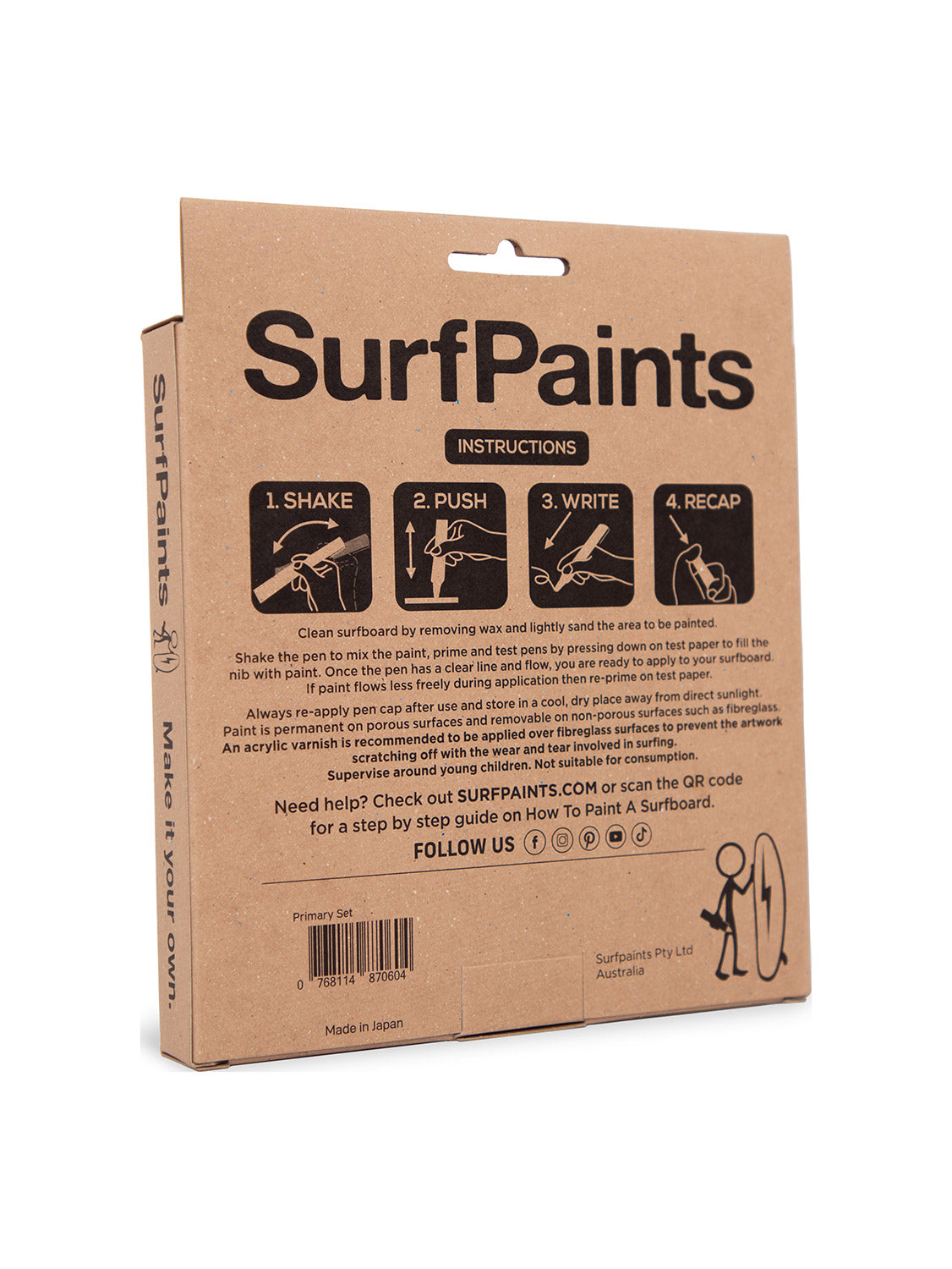 SurfPaints Acrylic Water Based Markers Primary Set