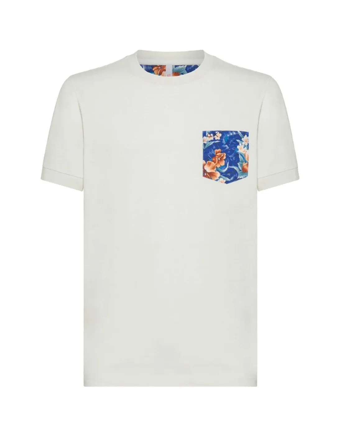 T-shirt Sun68 uomo Pocket contrast T34102 panna