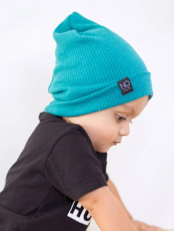 Teal | Ribbed Knit Beanie