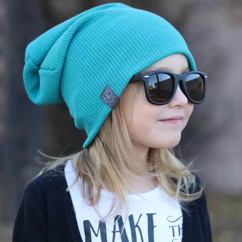 Teal | Ribbed Knit Beanie