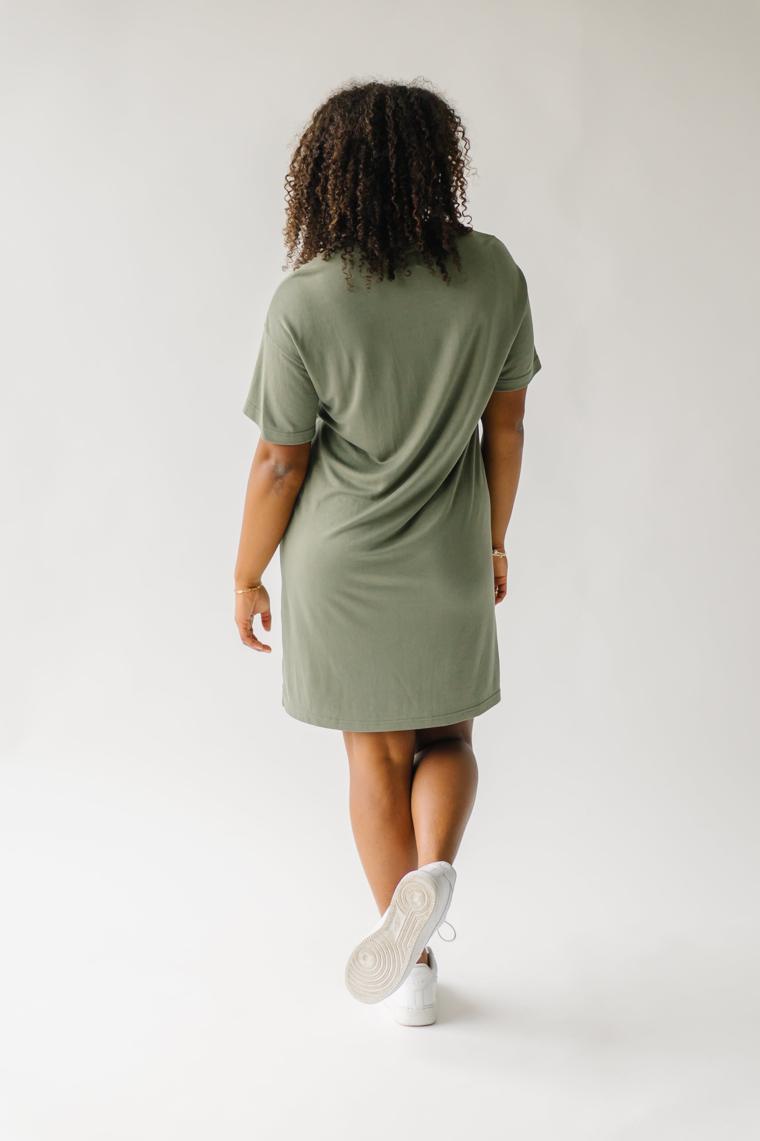 The Bassett T-Shirt Dress in Olive