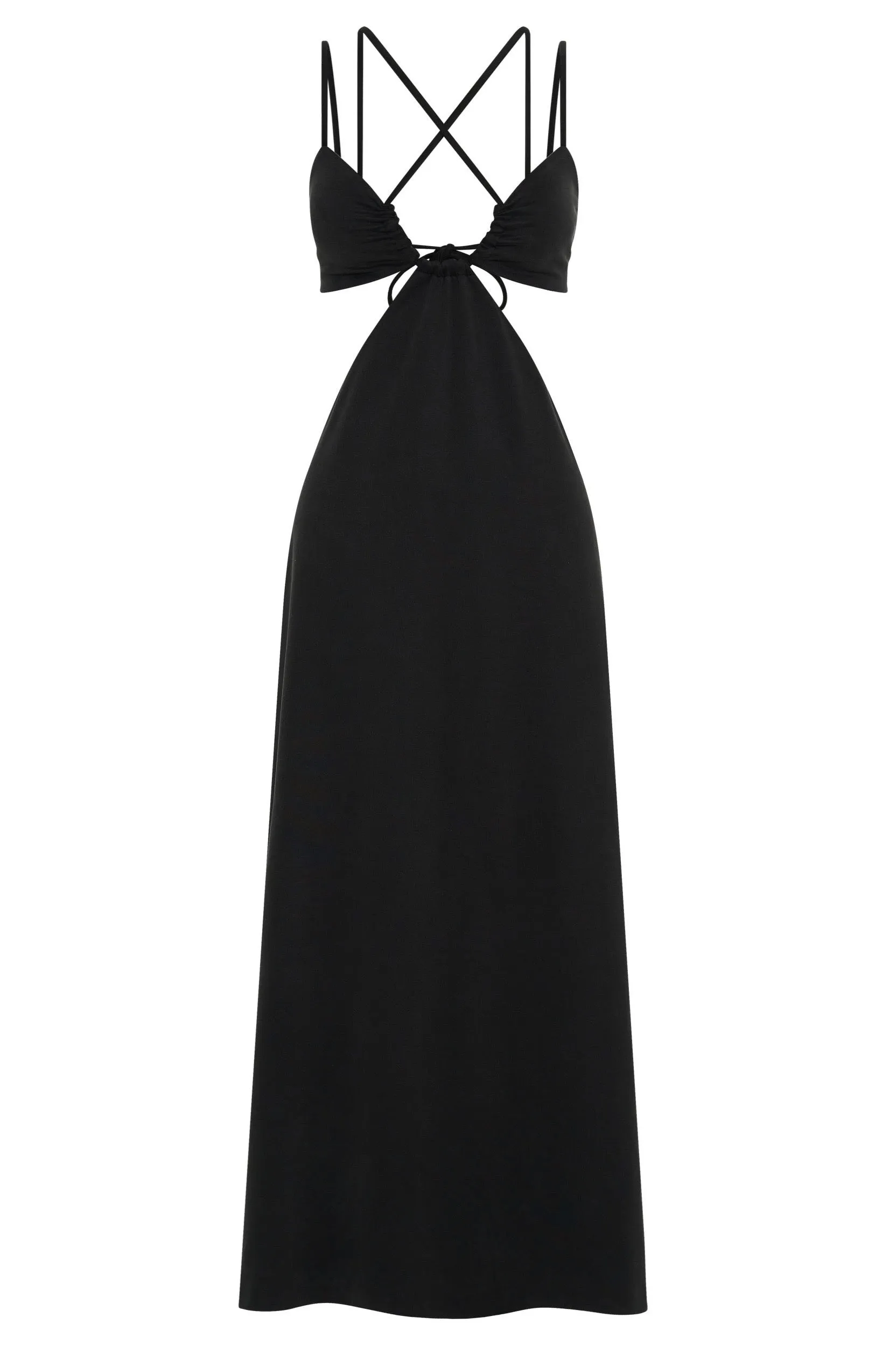 Third Form Double Crossed Midi Dress - Black