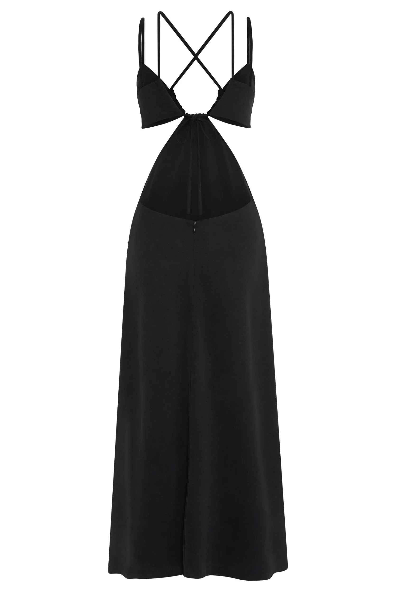 Third Form Double Crossed Midi Dress - Black