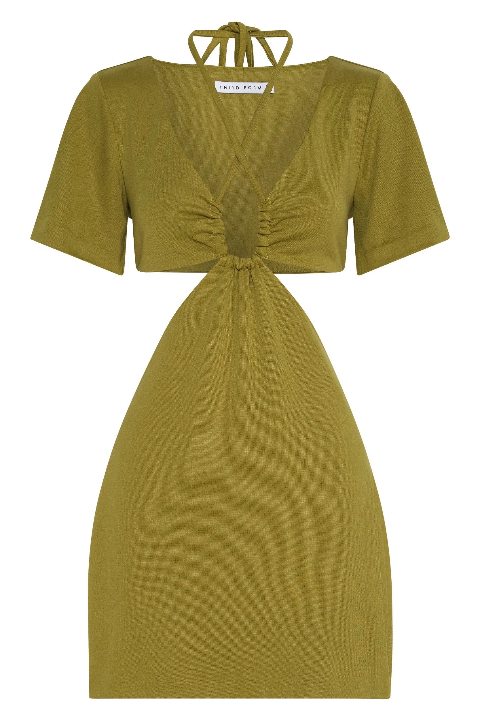 Third Form Double Crossed Tee Dress - Chartreuse