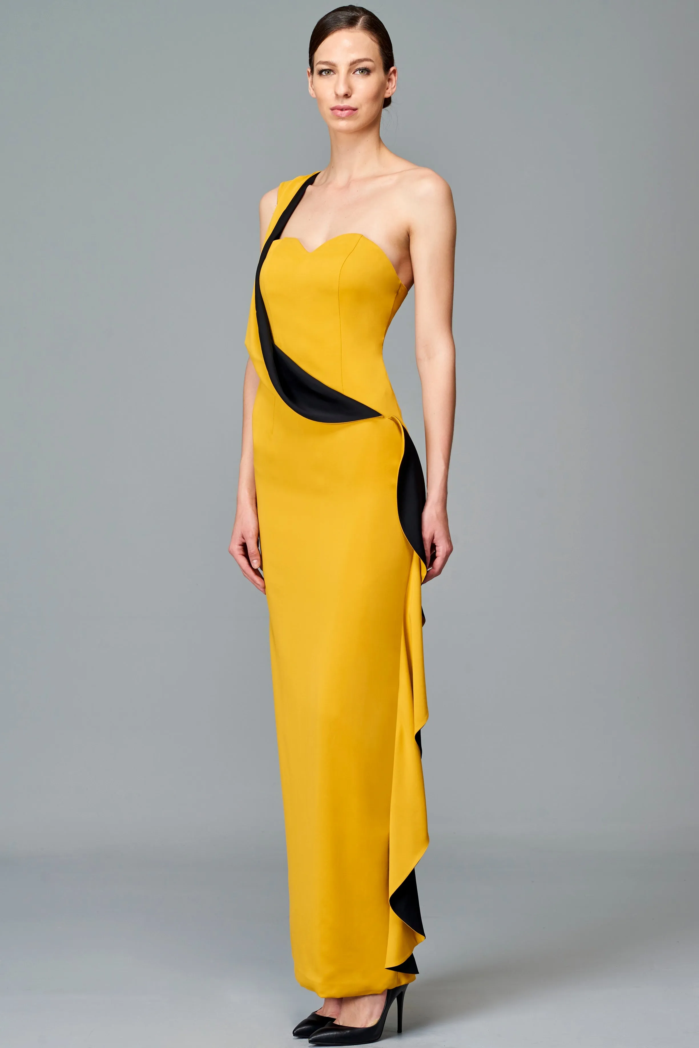 Two-Toned Double Viscose Long Dress