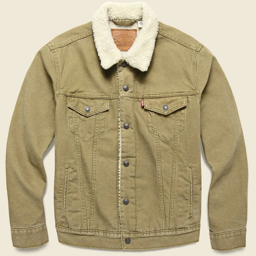 Type III Sherpa Trucker Jacket - Washed Cougar Canvas