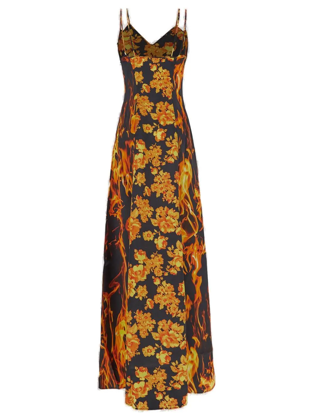 Vetements Floral Printed Double-Strap Dress