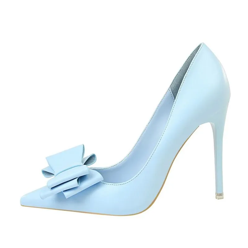 Women's Sexy Super High Heels Pumps Party Shoes with Butterfly Knots