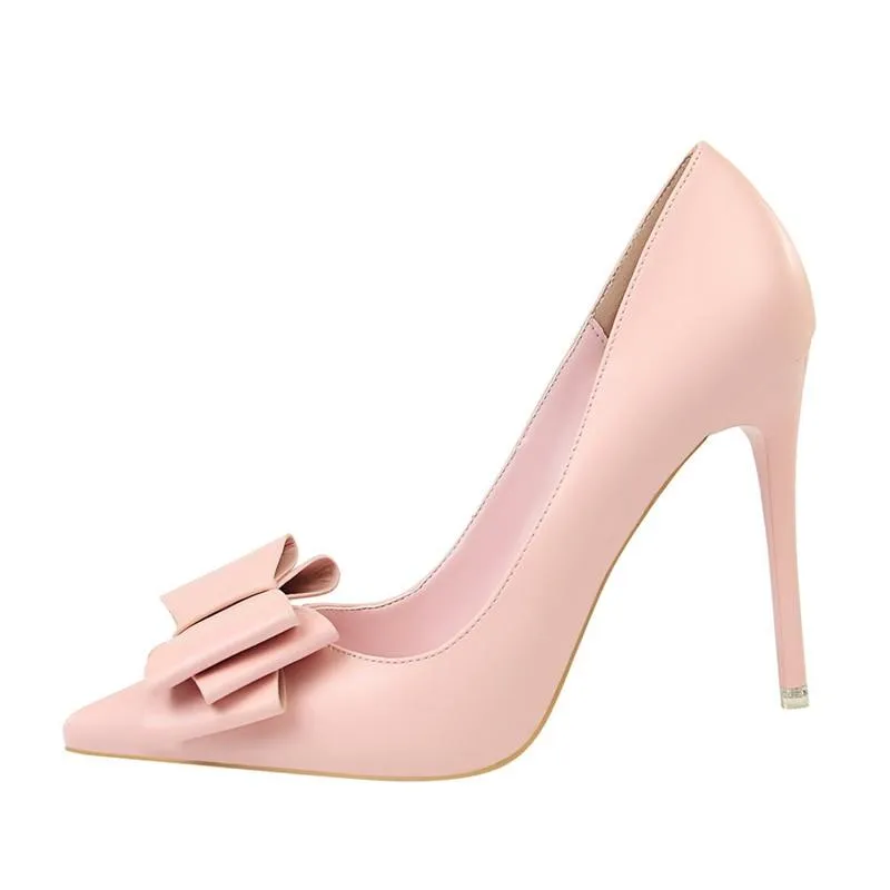 Women's Sexy Super High Heels Pumps Party Shoes with Butterfly Knots