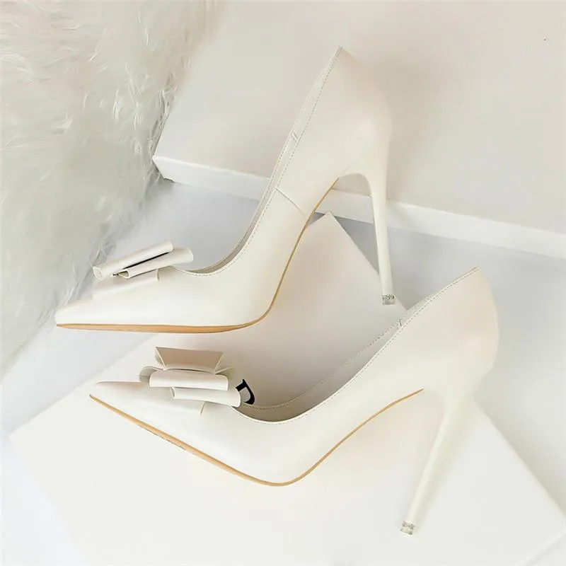 Women's Sexy Super High Heels Pumps Party Shoes with Butterfly Knots